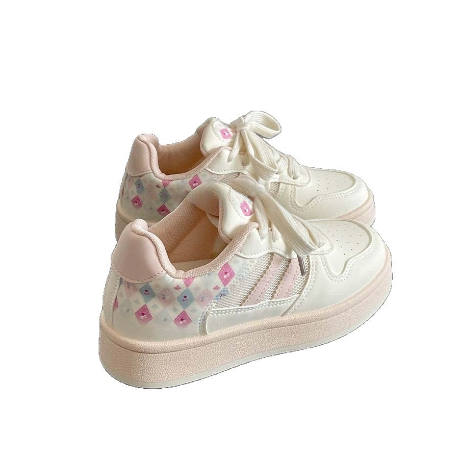 Damen Sneaker Karomuster Bequem Sportlich