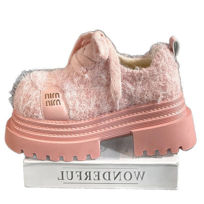 Damen Plateau Sneaker Atmungsaktiv Mit Kuscheligem Obermaterial
