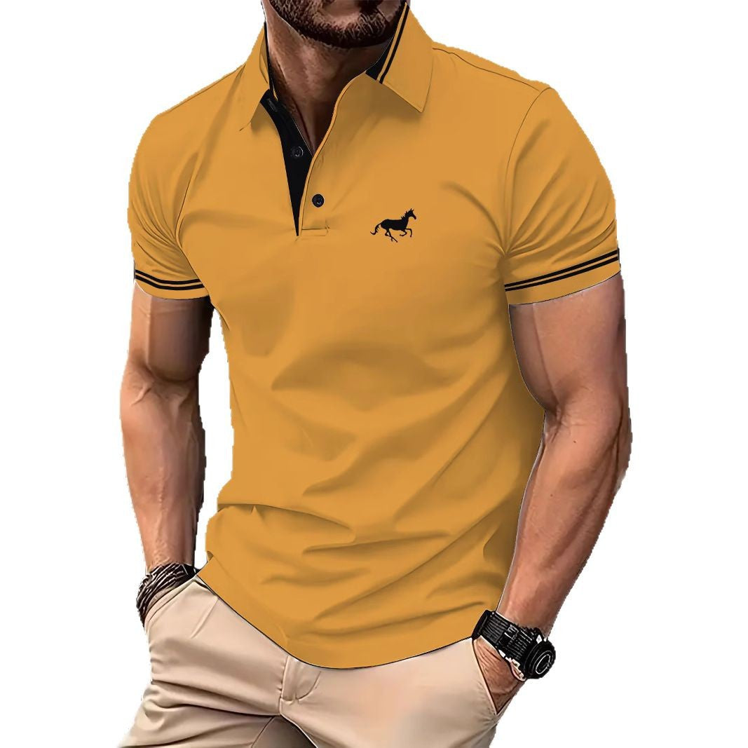 Herren Poloshirt Modern Kontrastkragen Slim Fit