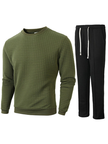 Herren Sweatshirt Jogginghose Set Bequem Sportlich Grau