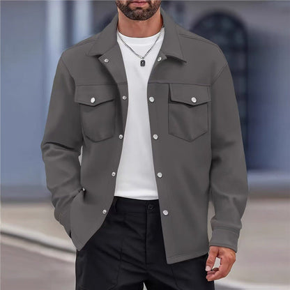 Herren Freizeitjacke Modern mit Vieltaschen und Knöpfen