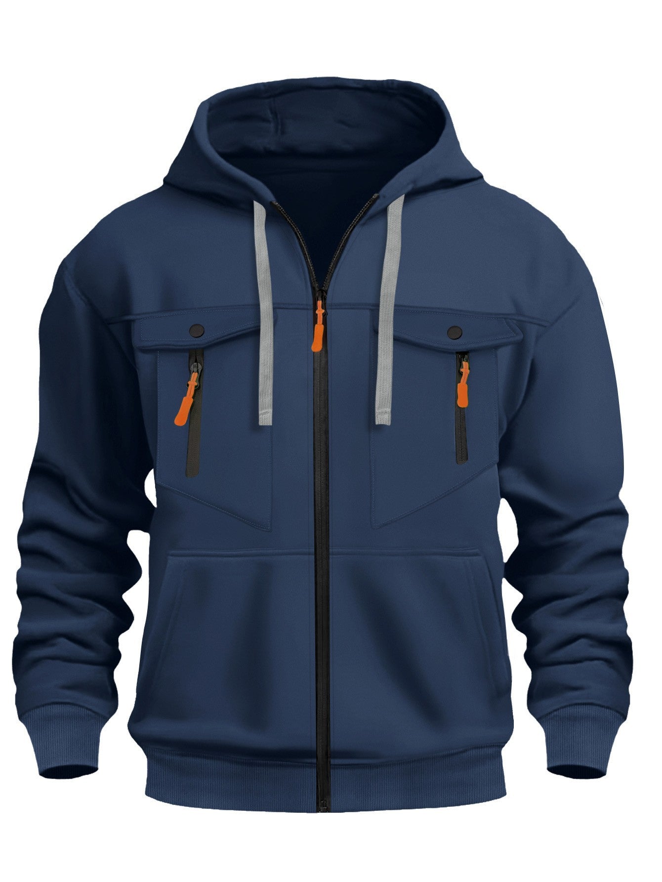 Herren Kapuzenjacke Funktionell Reißverschluss Taschen Outdoor