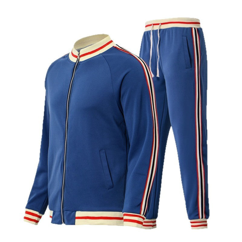 Herren Freizeitanzug Set Sportlich Streifen Modern