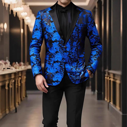 Herren Blazer Smoking Elegant Floral Design