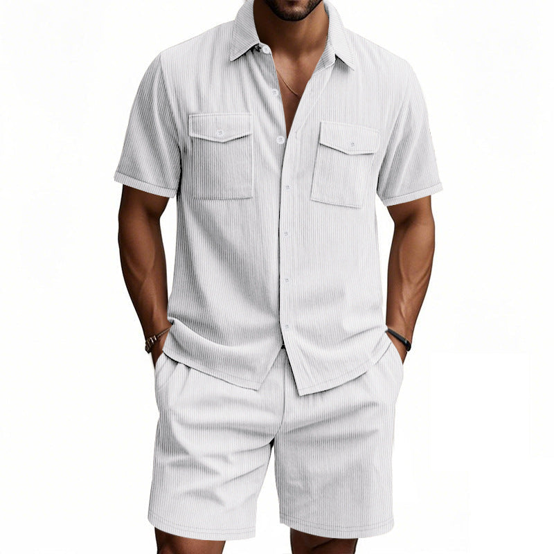 Herren Sommer Set Kurzarm Hemd und Shorts Berlin Style - BerlinGlamour