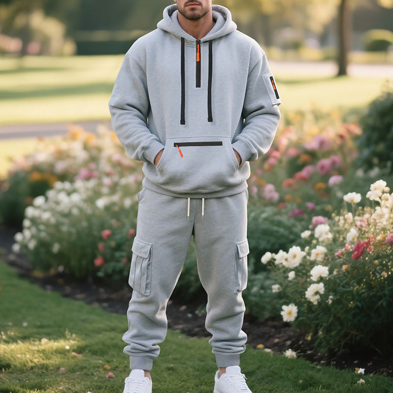 Herren Hoodie-Set Sportlich Mit Taschen Modern