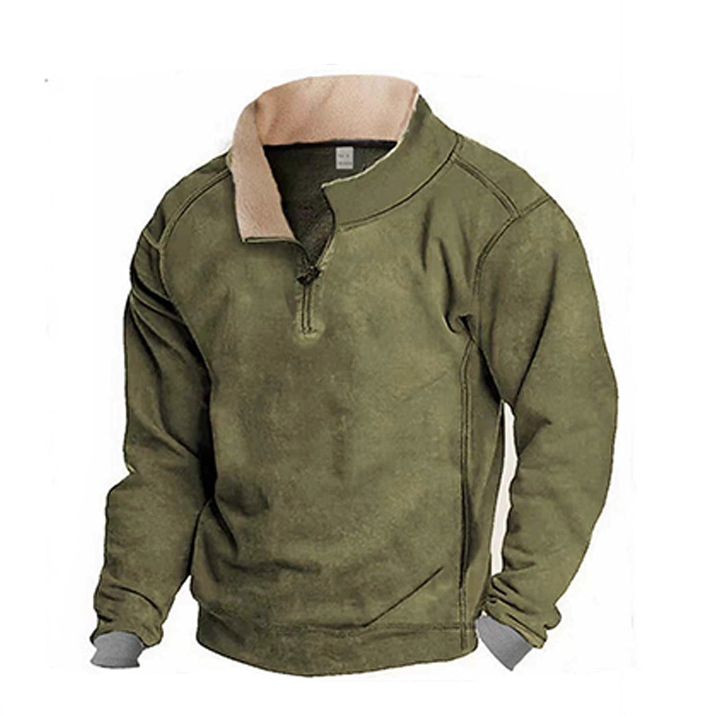 Herren Fleece Sweatshirt Stehkragen Warm Modern
