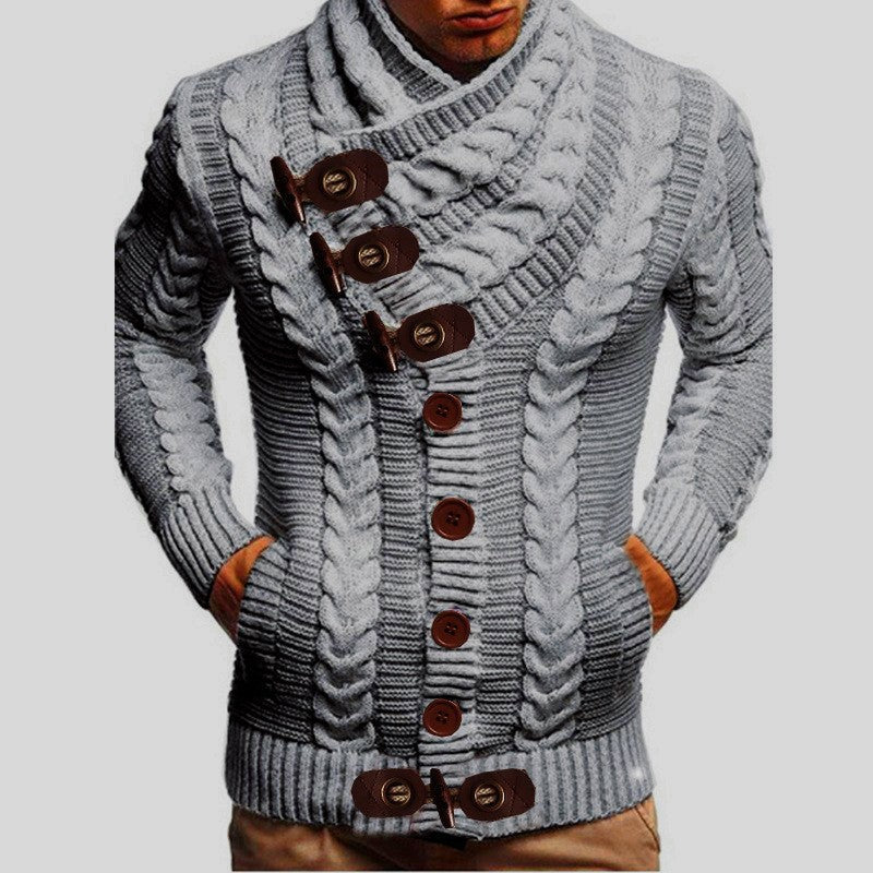 Strickmantel Herren Modern Zopfmuster Oversized