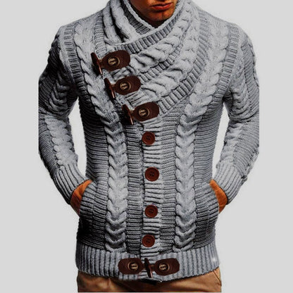 Strickmantel Herren Modern Zopfmuster Oversized