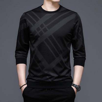 Herren Langarmshirt Atmungsaktiv Karomuster Modern