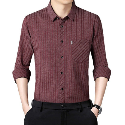 Herren Langarmhemd mit Streifenmuster Modern Style
