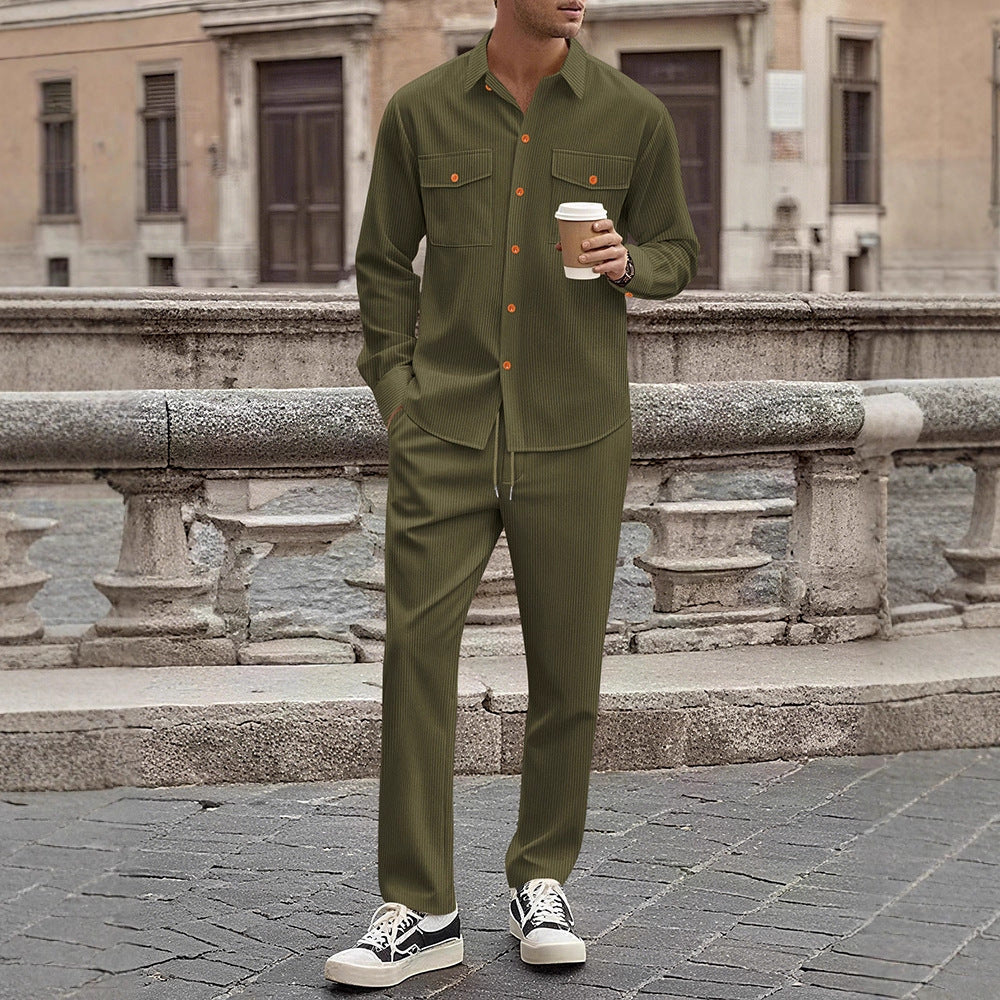 Herren Anzugset Streifen Freizeitanzug Modern Berlin Stil