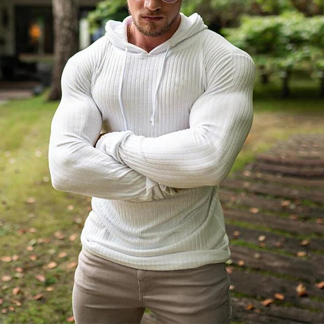 Herren Kapuzenpullover Strukturiert Stylisch Modern - BerlinGlamour
