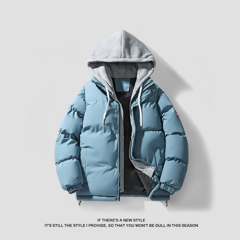 Herren Winterjacke Steppjacke Warm mit Abnehmbarer Kapuze