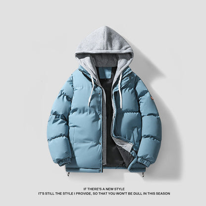 Herren Winterjacke Steppjacke Warm mit Abnehmbarer Kapuze