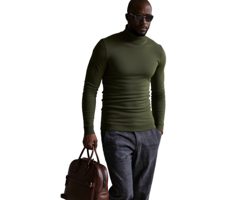 Herren Rollkragenpullover Fein Strukturiert Elegangt