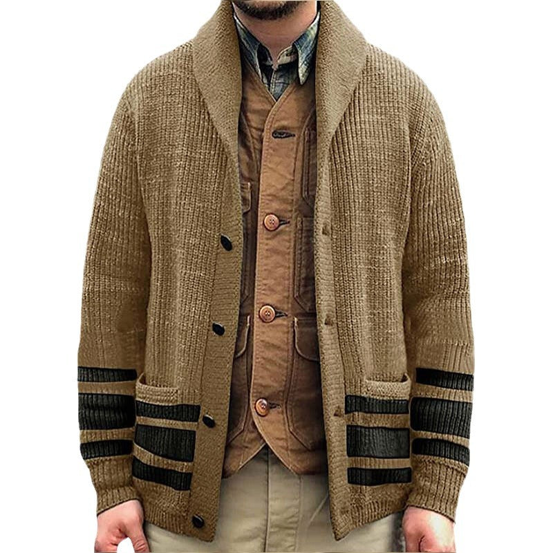 Herren Strickjacke Waffelmuster Modern mit Taschen