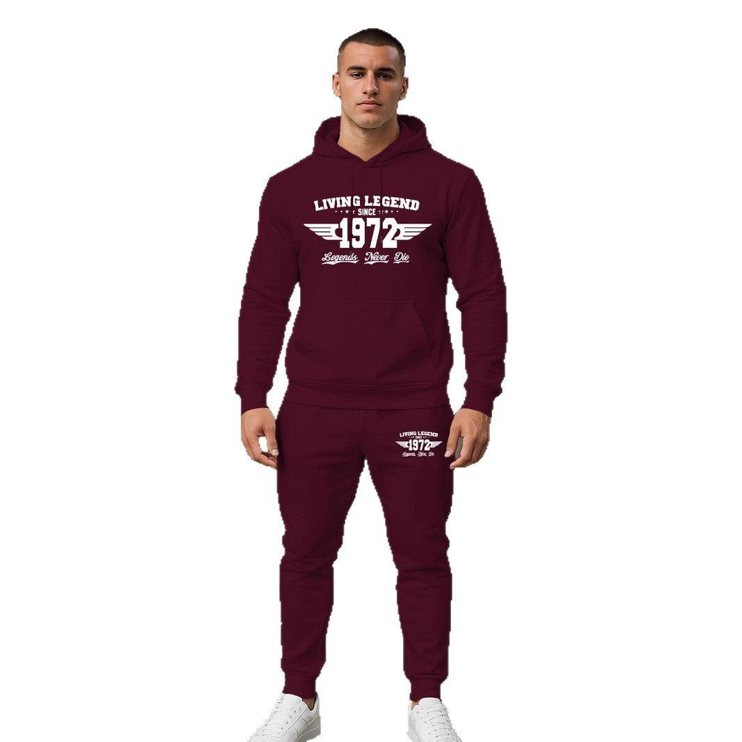 Herren Joggingset Hoodie und Hose Mit Trend Druck Berlin