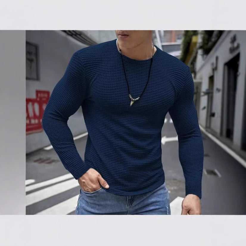 Herren Langarmshirt Strukturiert Moderne Oberfläche