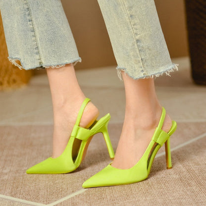 Damen High Heel Slingpumps Spitze Absatz Elegante Schuhe