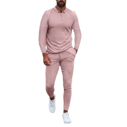 Herren Sportset Hose Oberteil mit Reißverschluss Elastisch Modern