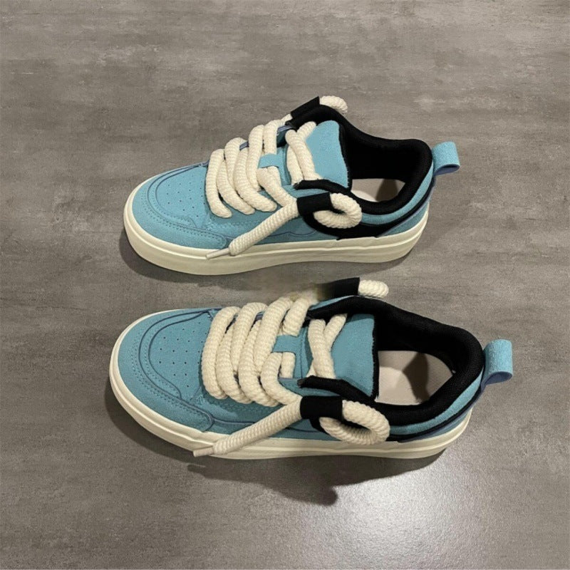 Damen Sneaker Minimalistisch Doppelschnürung Komfortabel