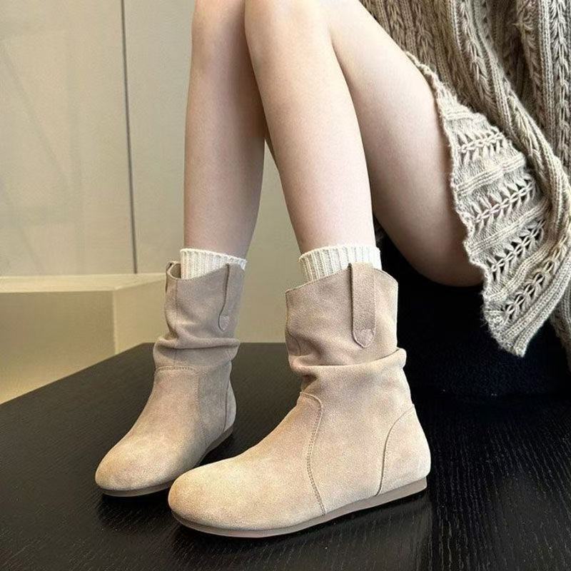 Damen Stiefel Bequem Lässig Schlupfdesign