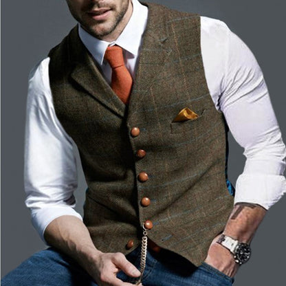 Herren Weste Modern mit Holzknöpfen Elegante Optik