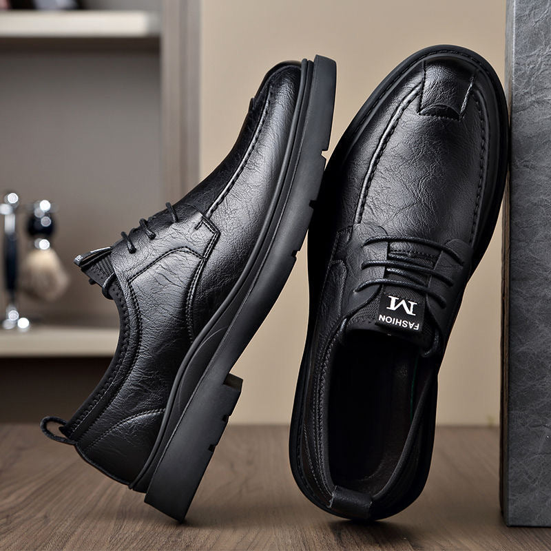 Herren Leder Schnürschuhe Bequem Rutschfest Modern