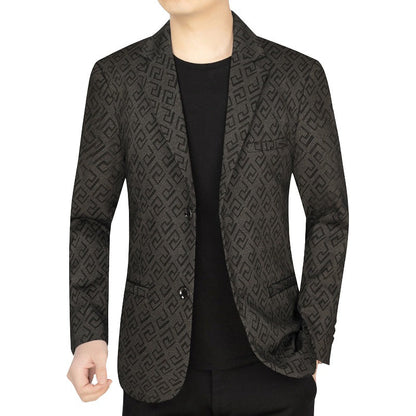 Elegante Herren Blazer Jacke Mit Geometrischem Muster