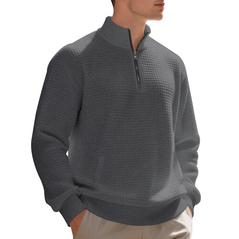 Herren Fleece Pullover mit Reißverschluss Modern Struktur