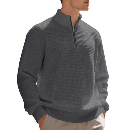 Herren Fleece Pullover mit Reißverschluss Modern Struktur