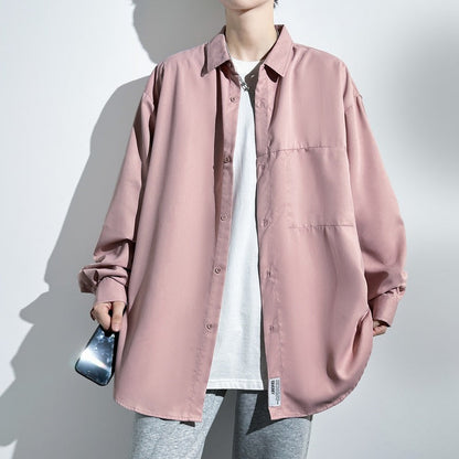 Herren Overshirt Lockere Fit mit Brusttasche Modern