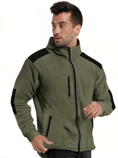 Herren Fleecejacke Modern Reißverschluss Praktische Taschen