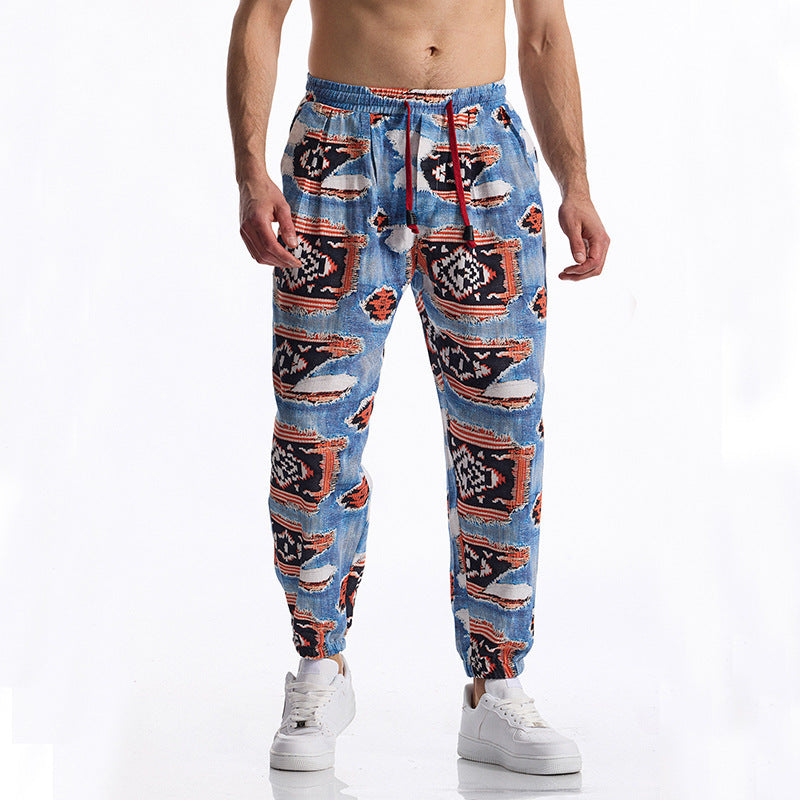 Herren Harem-Hose Bunt Elastisch Comfort Fit