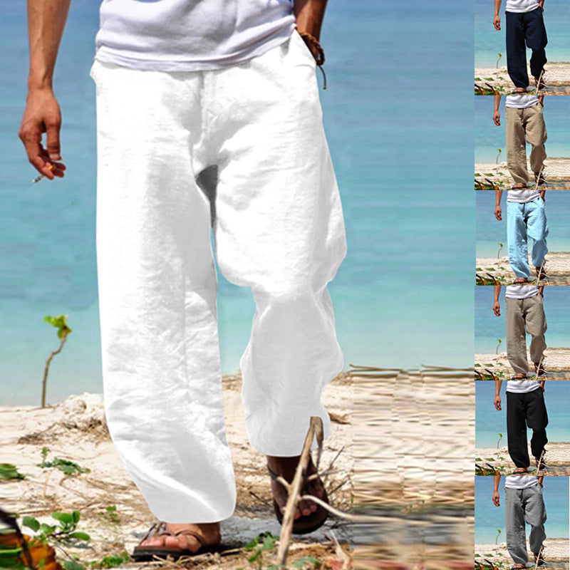 Leichte Leinenhose Herren Sommerhose Beige - BerlinGlamour