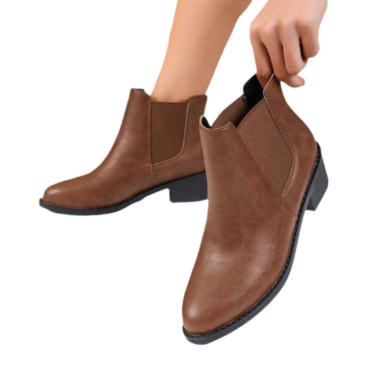 Vegane Chelsea Stiefeletten Damen Elastisch Schwarz