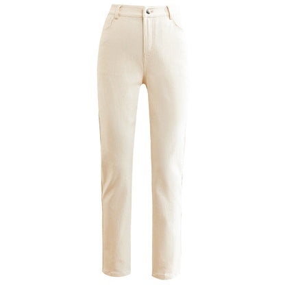 Damen Chino Hose Hochbund Stretch