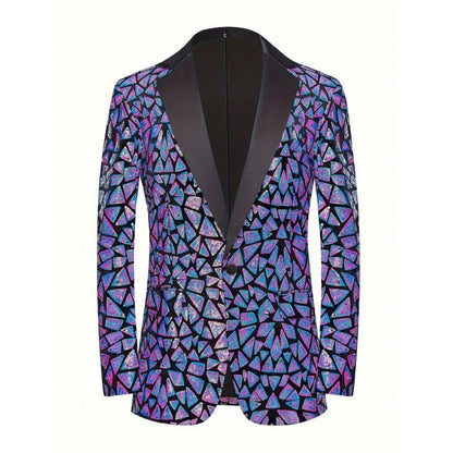 Herren Blazer Pailletten Elegant mit Satin Finish