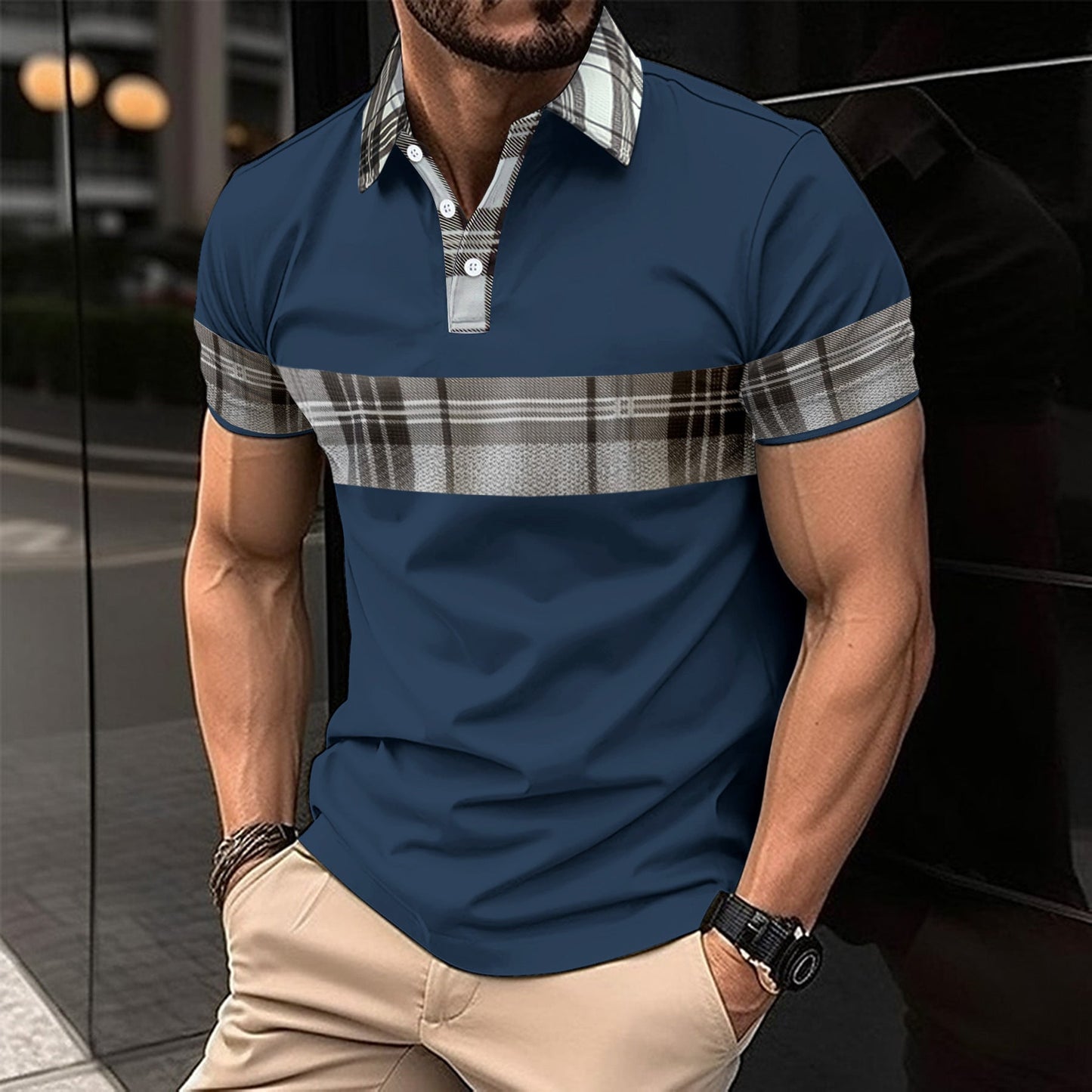 Herren Hemd Karo Kurzarm Modern Berlin Style - BerlinGlamour