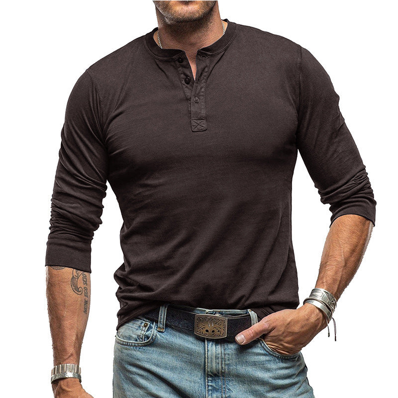 Herren Langarmshirt mit Knöpfen Baumwolle Modern - BerlinGlamour
