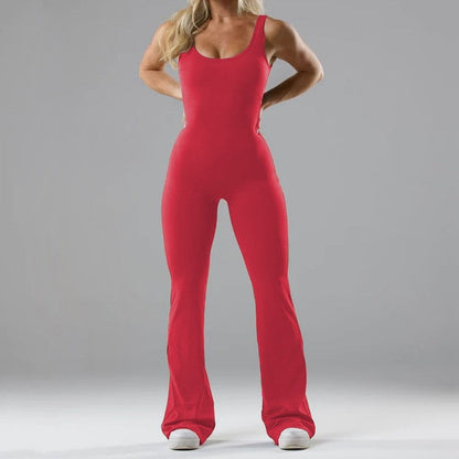 Damen Jumpsuit Sportlich Flared mit Weichem Stoff