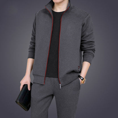 Herren Sportsweatjacke Slim Fit Stehkragen Modern