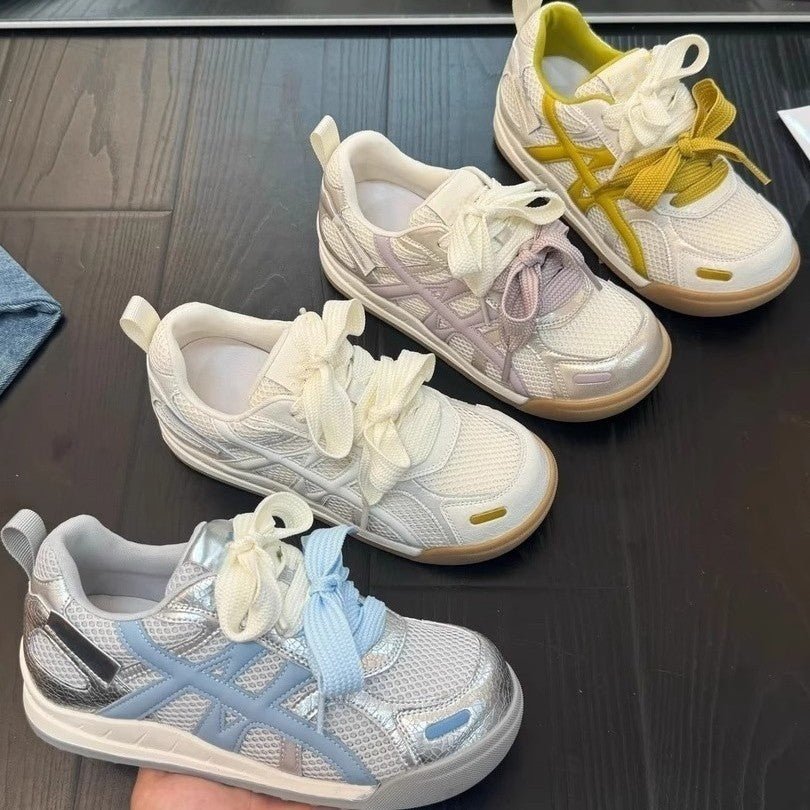 Damen Sneaker Sport Mesh Atmungsaktiv Schnell Schnüren