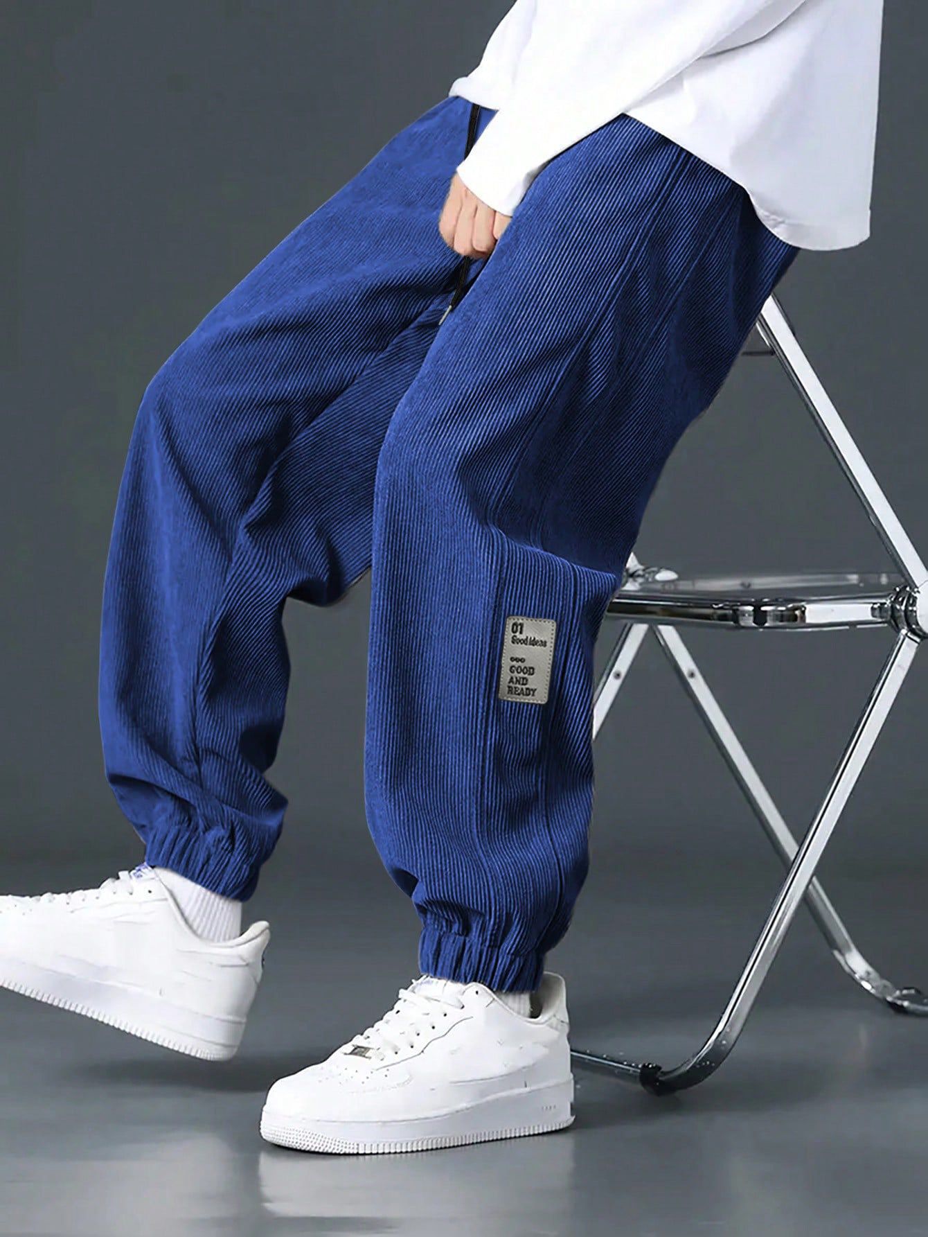 Herren Cargohose Bequem Rippstruktur Viel Taschen
