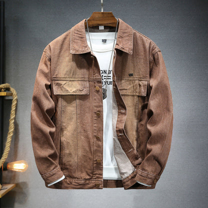 Herren Denimjacke Modern Lässig mit Taschen