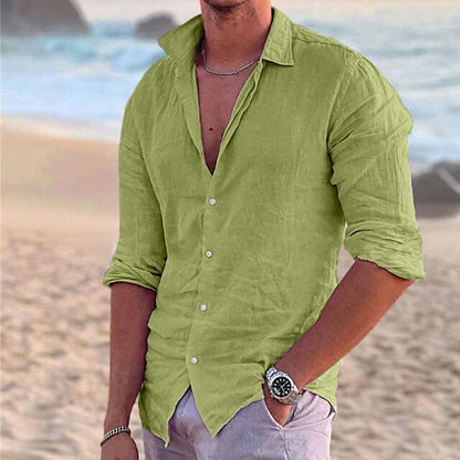 Leinenhemd Herren Sommer Leicht Modern