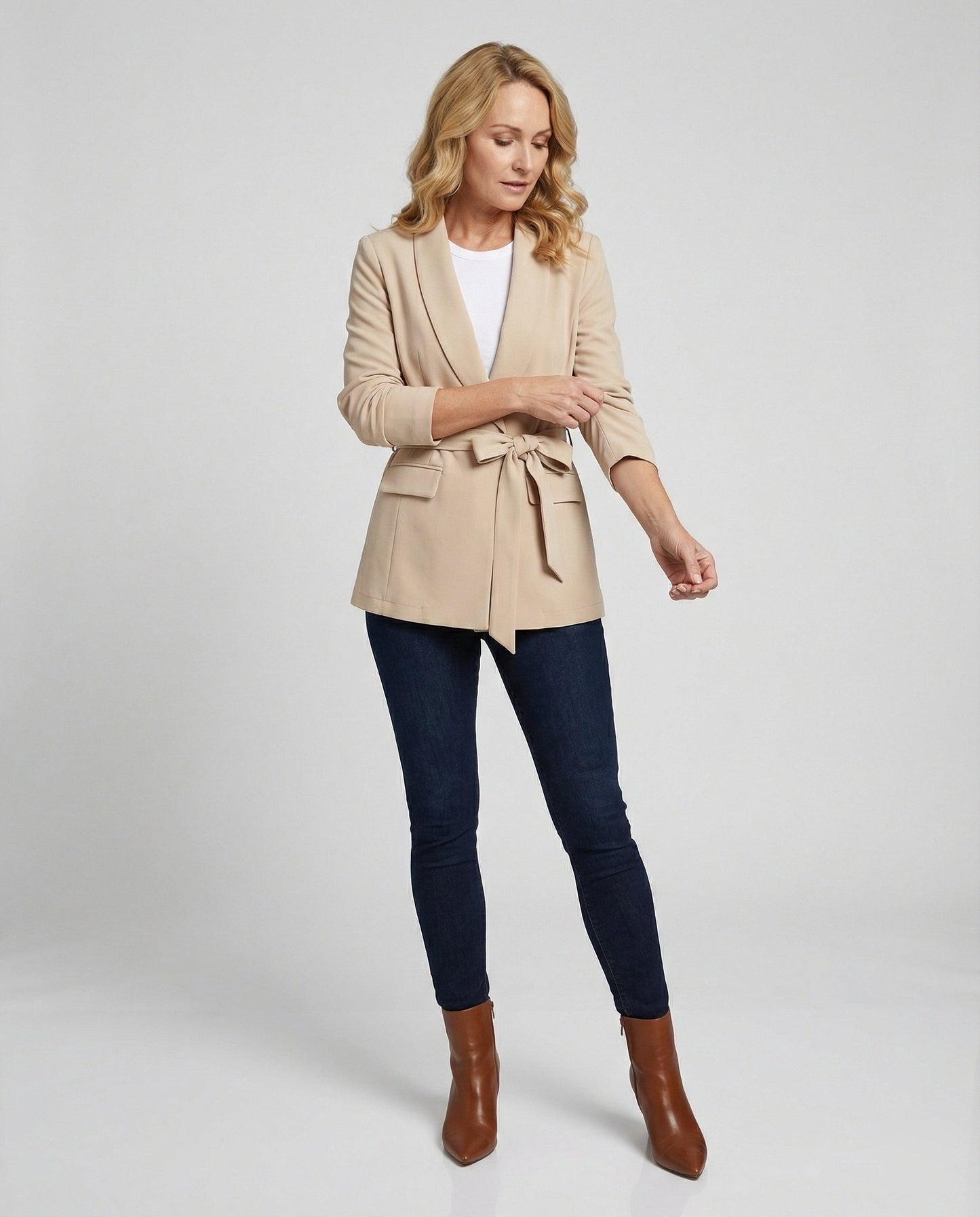 Damen Blazer Elegant Tailliert Slim Fit