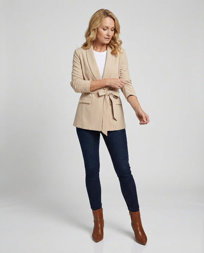 Damen Blazer Elegant Tailliert Slim Fit