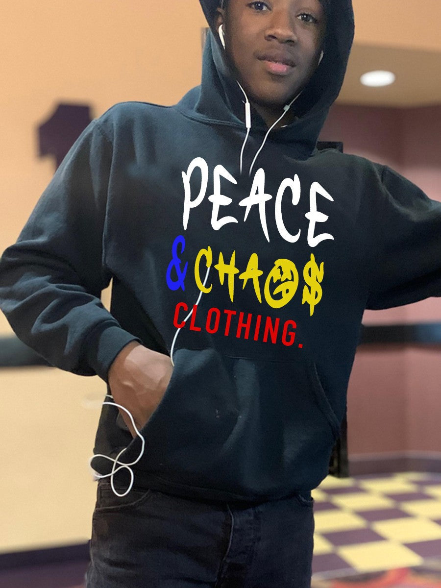 Herren Kapuzenpullover Mit Schriftzug Und Taschen Modern - BerlinGlamour